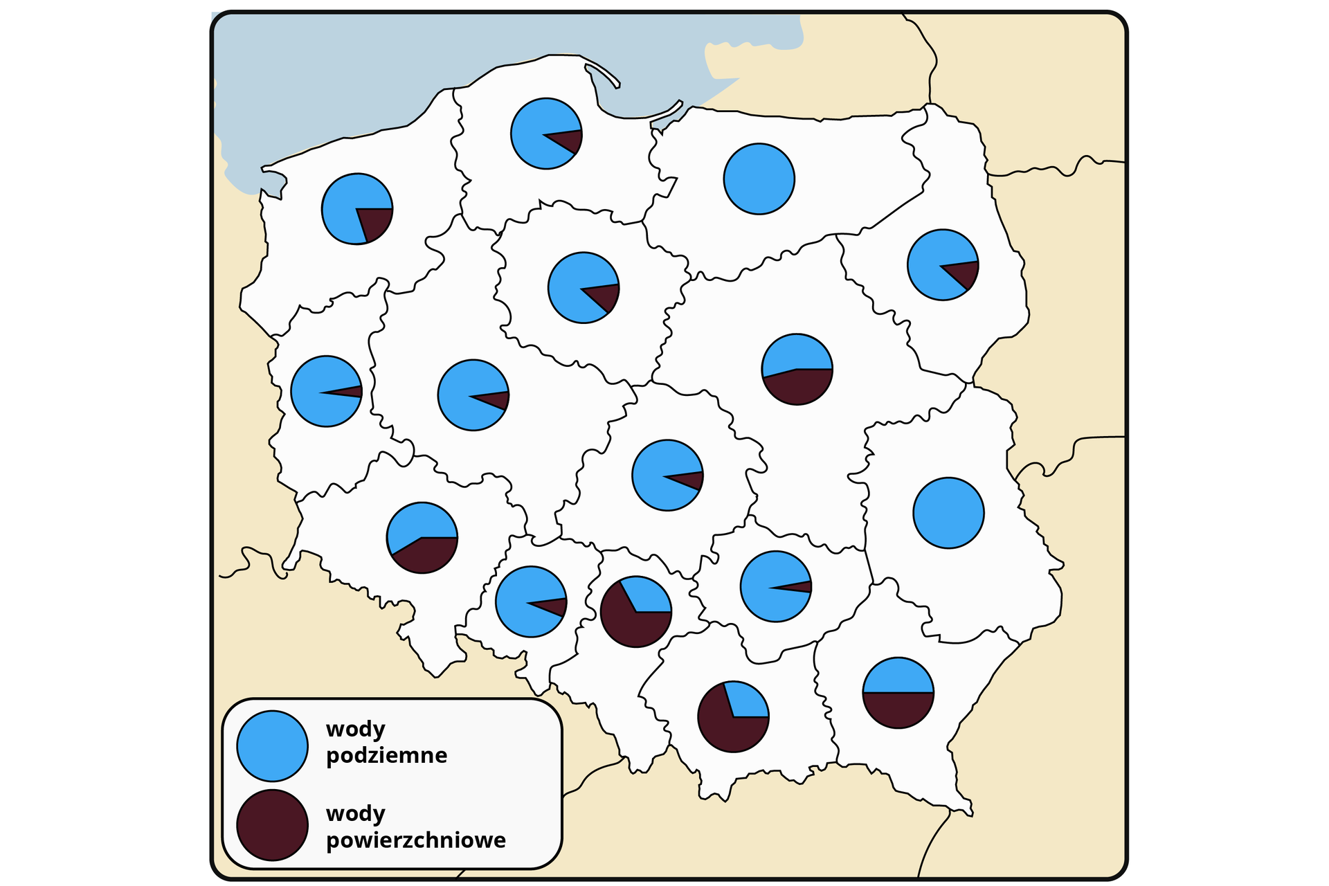 Średni roczny pobór wody pitnej w latach 2000-2005